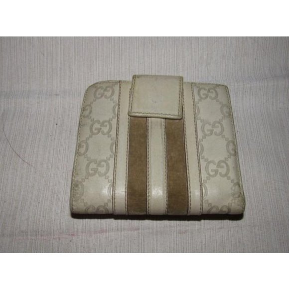 Gucci Guccissma Print Taupe Brown Large G Logo Leather Wallet - Picture 2 of 8